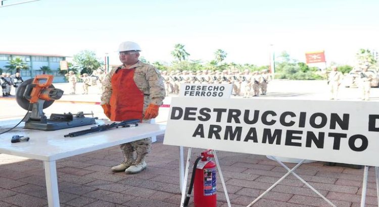 Destruyen cerca de 600 armas decomisadas en Sonora